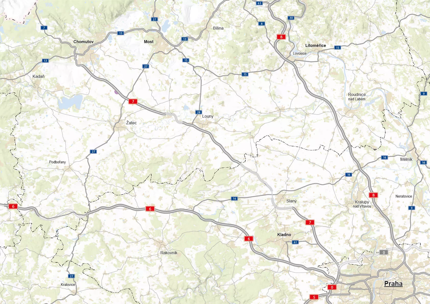 Mapa úseků a oprav